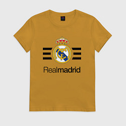 Футболка хлопковая женская Real Madrid Lines, цвет: горчичный