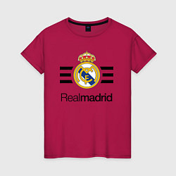 Футболка хлопковая женская Real Madrid Lines, цвет: маджента