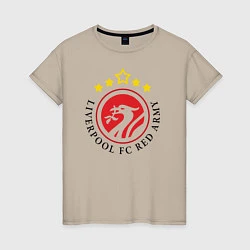 Футболка хлопковая женская Liverpool FC Red Army, цвет: миндальный