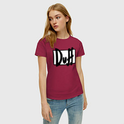 Футболка хлопковая женская Duff, цвет: маджента — фото 2