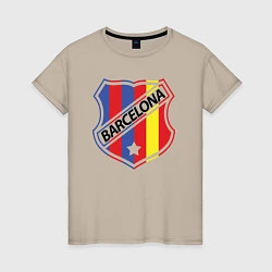 Футболка хлопковая женская Barcelona: old mark, цвет: миндальный