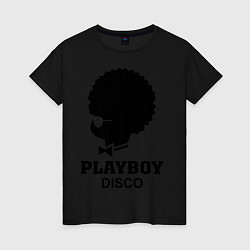 Футболка хлопковая женская Playboy disco, цвет: черный
