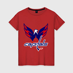 Футболка хлопковая женская Washington Capitals: Ovechkin, цвет: красный