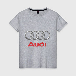 Футболка хлопковая женская Audi, цвет: меланж
