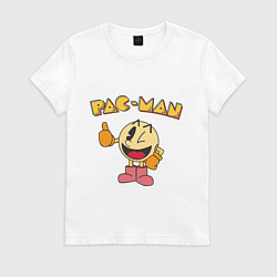 Футболка хлопковая женская Pac-Man, цвет: белый