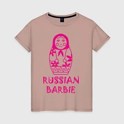Футболка хлопковая женская Русская Барби, цвет: пыльно-розовый