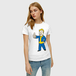 Футболка хлопковая женская Fallout Boy, цвет: белый — фото 2