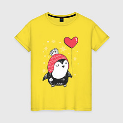 Женская футболка Пингвин с шариком