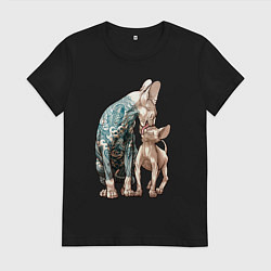 Женская футболка Кошки сфинксы