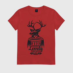 Футболка хлопковая женская Lovely Sweater: with men, цвет: красный