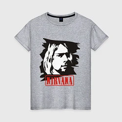 Футболка хлопковая женская Nirvana: Kurt Cobain, цвет: меланж