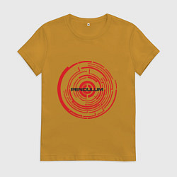 Футболка хлопковая женская Pendulum, цвет: горчичный