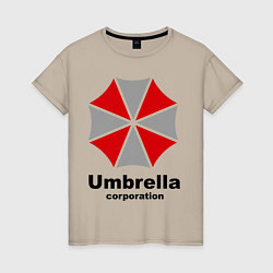 Футболка хлопковая женская Umbrella corporation, цвет: миндальный