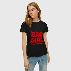 Футболка хлопковая женская Bad Girl, цвет: черный — фото 2