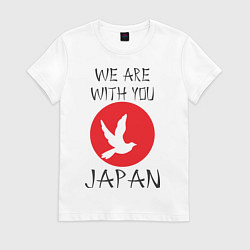 Футболка хлопковая женская We Are With You Japan, цвет: белый