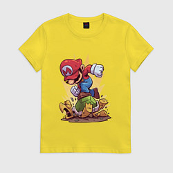 Футболка хлопковая женская Mario Rage, цвет: желтый