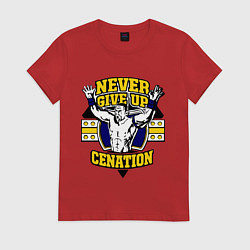 Футболка хлопковая женская Never Give Up: Cenation, цвет: красный