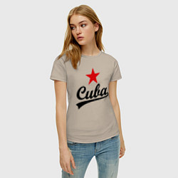 Футболка хлопковая женская Cuba Star, цвет: миндальный — фото 2