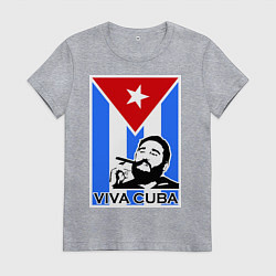 Футболка хлопковая женская Fidel: Viva, Cuba!, цвет: меланж