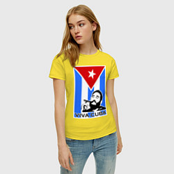 Футболка хлопковая женская Fidel: Viva, Cuba!, цвет: желтый — фото 2