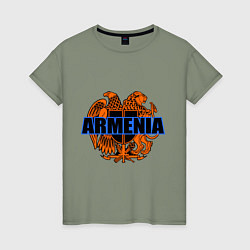 Футболка хлопковая женская Армения, цвет: авокадо