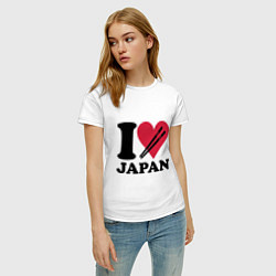 Футболка хлопковая женская I love Japan - Я люблю Японию, цвет: белый — фото 2