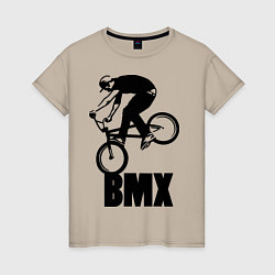 Футболка хлопковая женская BMX 3, цвет: миндальный
