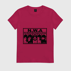 Футболка хлопковая женская NWA, цвет: маджента