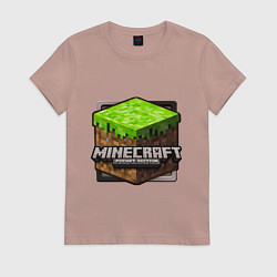 Футболка хлопковая женская Minecraft: Pocket Edition, цвет: пыльно-розовый