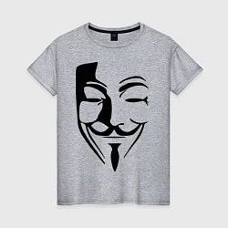 Футболка хлопковая женская Vendetta Mask, цвет: меланж