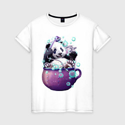 Женская футболка Панда моется
