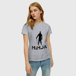 Футболка хлопковая женская Black Ninja, цвет: меланж — фото 2
