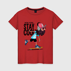 Футболка хлопковая женская Stay cool, цвет: красный