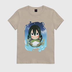 Футболка хлопковая женская Моя геройская академия, цвет: миндальный