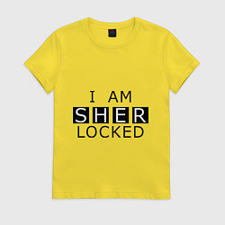 Футболка хлопковая женская I am Sherlocked, цвет: желтый