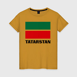 Футболка хлопковая женская Флаг Татарстана, цвет: горчичный