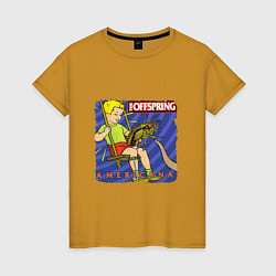 Футболка хлопковая женская The Offspring: Americana, цвет: горчичный