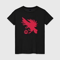 Футболка хлопковая женская Warlock Eagle, цвет: черный