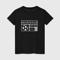Футболка хлопковая женская Juventus - EST 1897 2022, цвет: черный