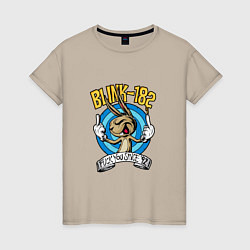 Футболка хлопковая женская Blink-182: Fuck you, цвет: миндальный