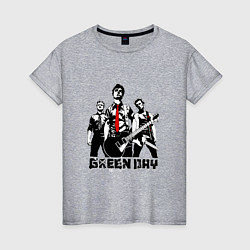 Футболка хлопковая женская Группа Green Day, цвет: меланж