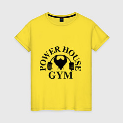 Футболка хлопковая женская Power House Gym, цвет: желтый