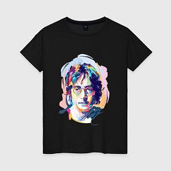 Футболка хлопковая женская John Lennon: Art, цвет: черный