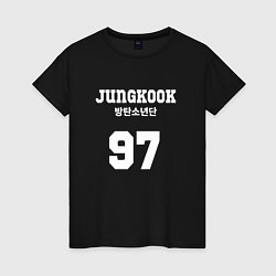 Футболка хлопковая женская Jungkook 97, цвет: черный