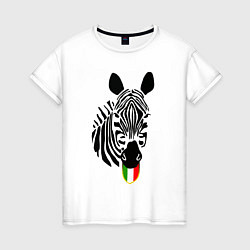 Футболка хлопковая женская Juventus Zebra, цвет: белый