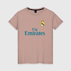 Футболка хлопковая женская Real Madrid: Ronaldo 07, цвет: пыльно-розовый