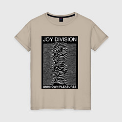 Футболка хлопковая женская Joy Division: Unknown Pleasures, цвет: миндальный