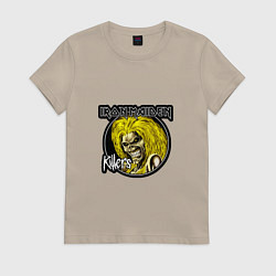 Футболка хлопковая женская Iron Maiden Killers, цвет: миндальный