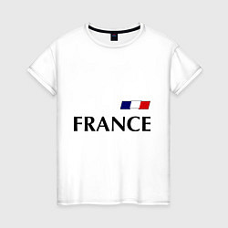 Футболка хлопковая женская Сборная Франции: 8 номер, цвет: белый