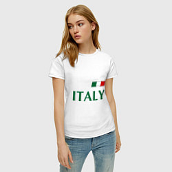 Футболка хлопковая женская Сборная Италии: 1 номер, цвет: белый — фото 2